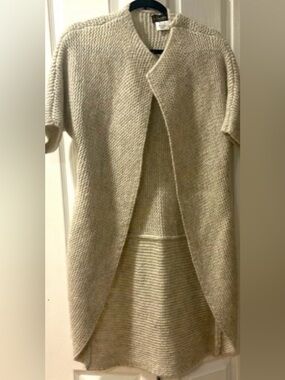 Iperico Made in Italy Mohair Wool Cardigan | Cream Long Knit Cardigan | One Size
